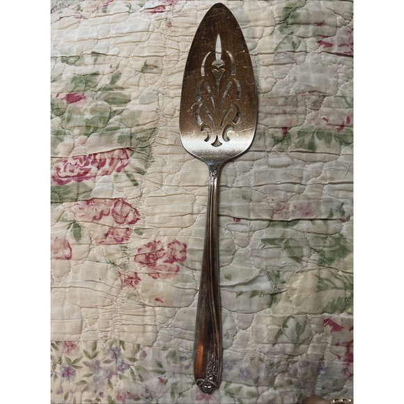 Wm. Rogers & Son Other - Vintage Tupperware Rose WM Rogers Silverplate Pierced Serving Spoon 8.5"